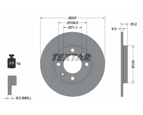 Brake Disc PRO 92055003 Textar