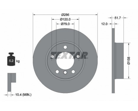 Brake Disc PRO 92055503 Textar