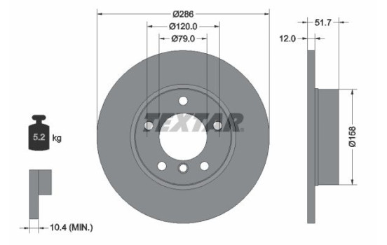 Brake Disc PRO 92055503 Textar