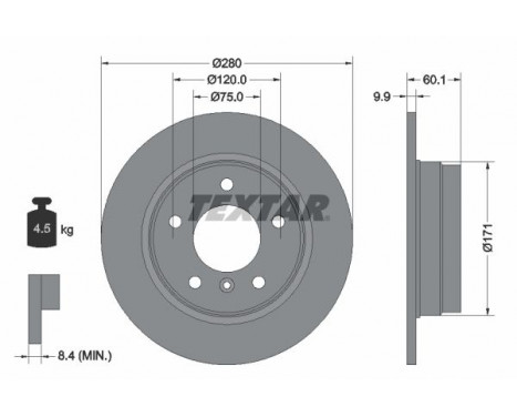 Brake Disc PRO 92055703 Textar