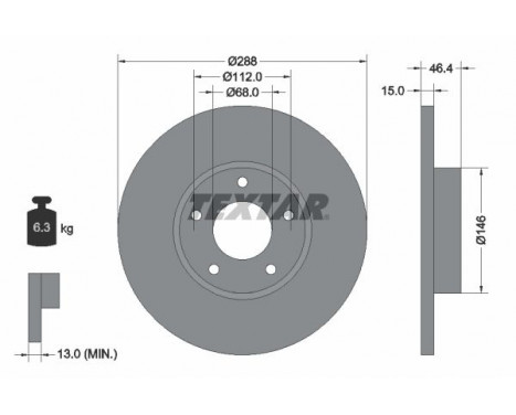 Brake Disc PRO+ 92057405 Textar