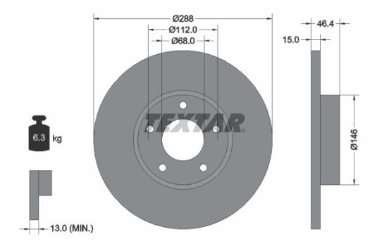 Brake Disc PRO+ 92057405 Textar
