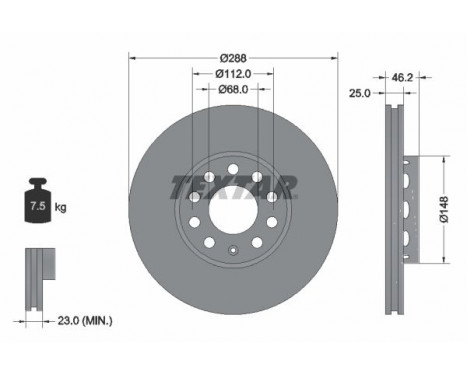 Brake Disc PRO+ 92057605 Textar