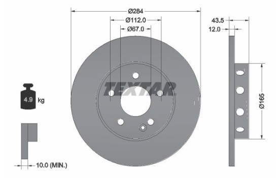 Brake Disc PRO 92059303 Textar