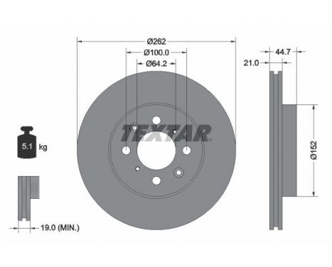 Brake Disc PRO 92060903 Textar