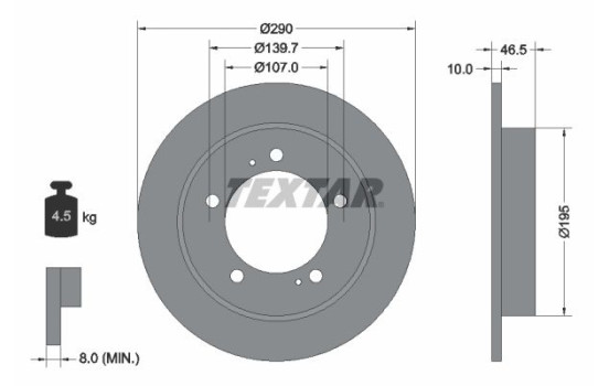 Brake Disc PRO 92066003 Textar