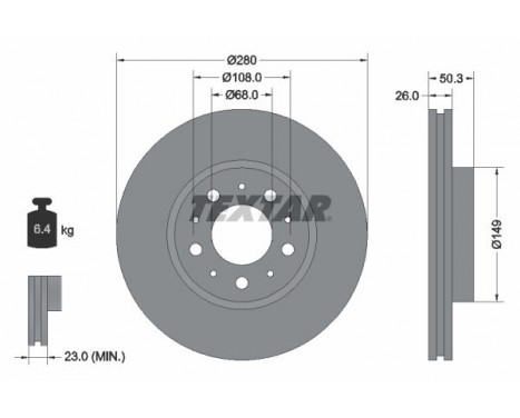 Brake Disc PRO 92066703 Textar