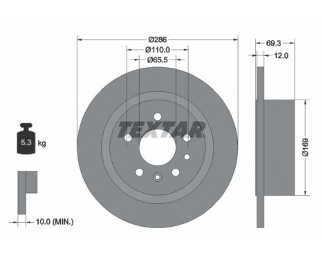 Brake Disc PRO 92067003 Textar