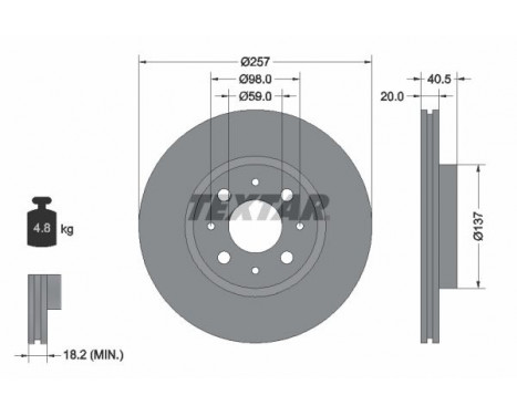 Brake Disc PRO 92068503 Textar