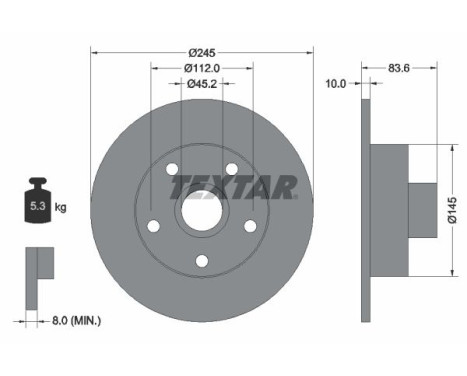 Brake Disc PRO 92072103 Textar