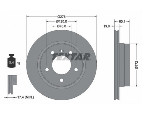 Brake Disc PRO 92072403 Textar