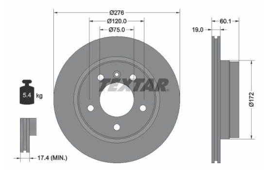 Brake Disc PRO 92072403 Textar