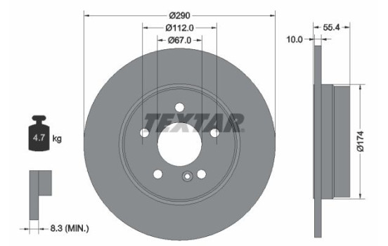 Brake Disc PRO 92072703 Textar