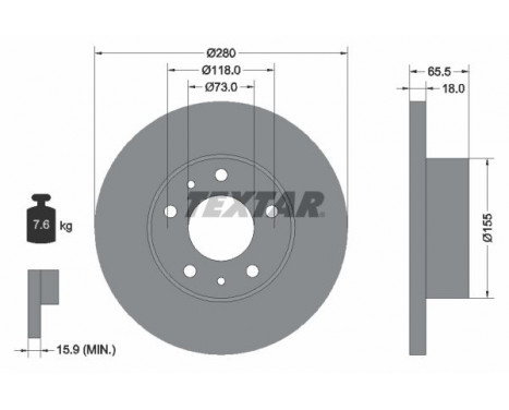 Brake Disc PRO 92073703 Textar