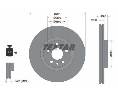 Brake Disc PRO 92074003 Textar