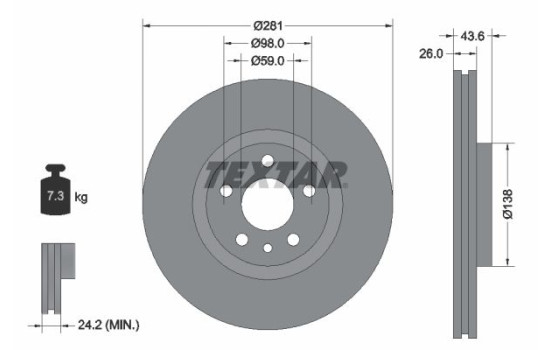 Brake Disc PRO 92074003 Textar