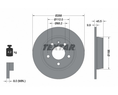 Brake Disc PRO 92074303 Textar