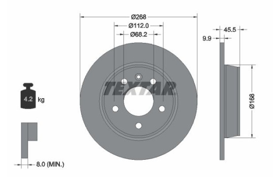 Brake Disc PRO 92074303 Textar