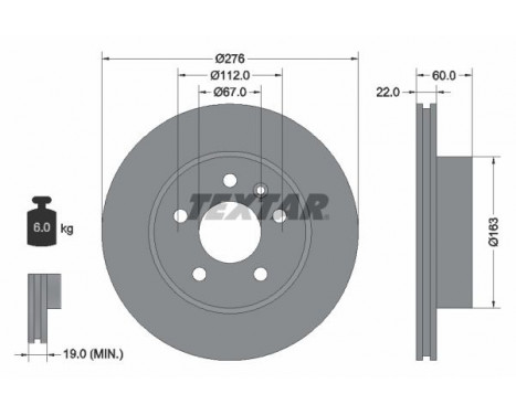 Brake Disc PRO 92074403 Textar