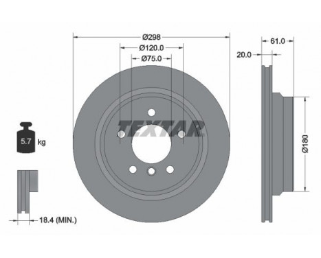 Brake Disc PRO 92075103 Textar