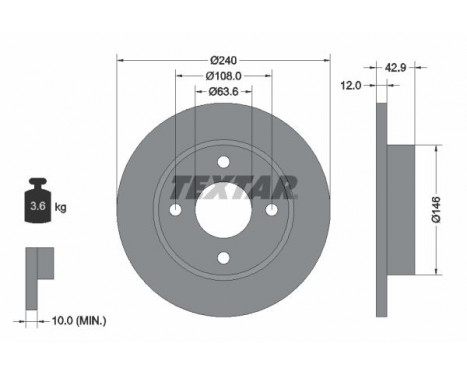 Brake Disc PRO 92075303 Textar