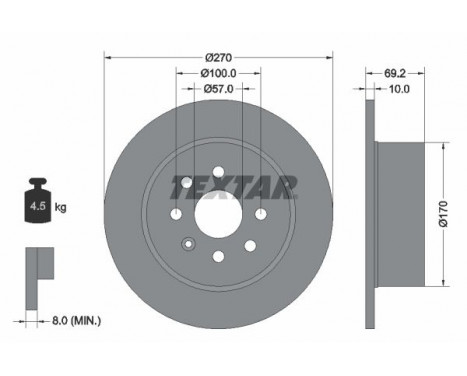 Brake Disc PRO 92075503 Textar