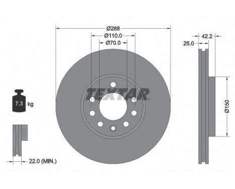 Brake Disc PRO 92075603 Textar