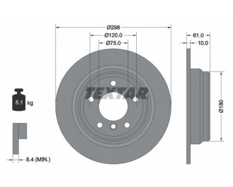 Brake Disc PRO 92076603 Textar