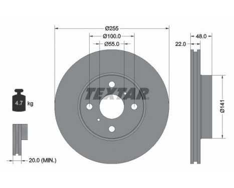 Brake Disc PRO 92077203 Textar