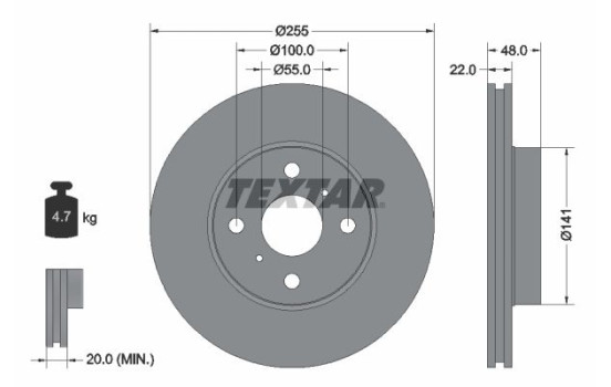 Brake Disc PRO 92077203 Textar