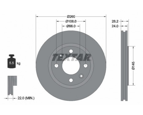 Brake Disc PRO 92078603 Textar