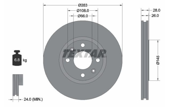 Brake Disc PRO 92078703 Textar