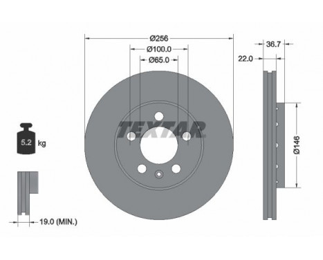 Brake Disc PRO+ 92082205 Textar