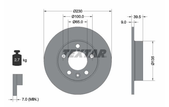 Brake Disc PRO 92082503 Textar