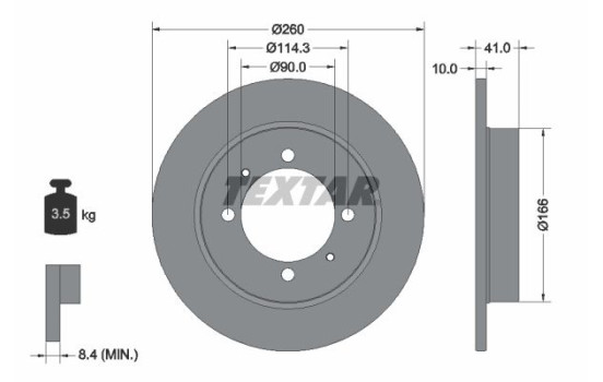 Brake Disc PRO 92083003 Textar