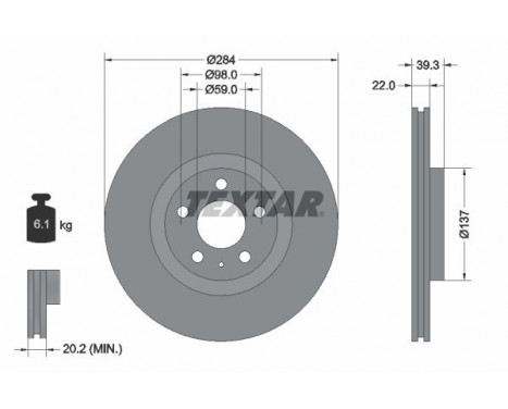 Brake Disc PRO 92083203 Textar
