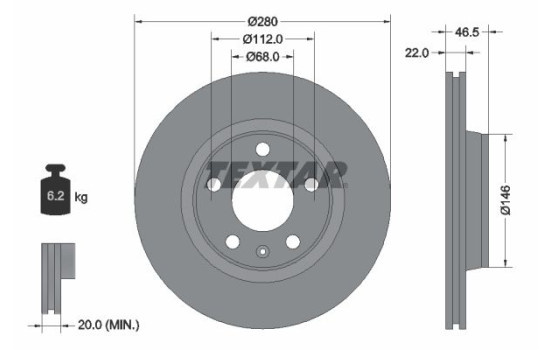 Brake Disc PRO+ 92083505 Textar