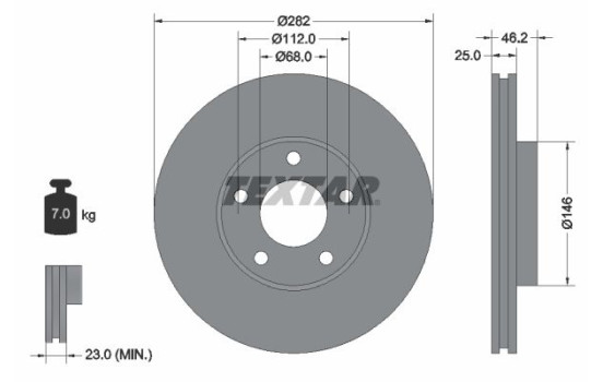 Brake Disc PRO 92083603 Textar