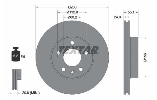 Brake Disc PRO+ 92083805 Textar