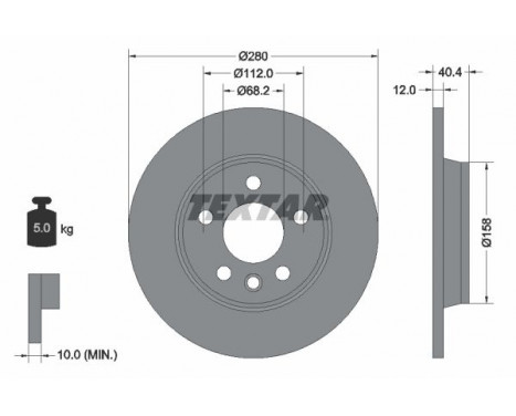 Brake Disc PRO 92083903 Textar