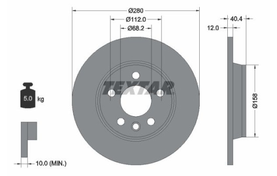 Brake Disc PRO 92083903 Textar