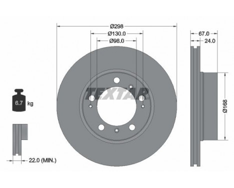 Brake Disc PRO 92088803 Textar