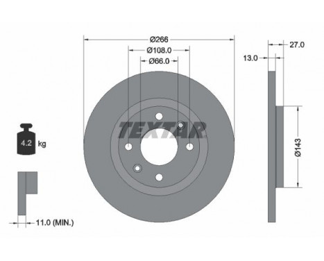 Brake Disc PRO 92089103 Textar