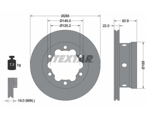 Brake Disc PRO 92089803 Textar