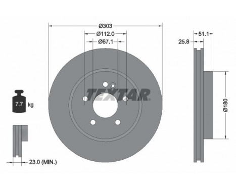 Brake Disc PRO+ 92089905 Textar