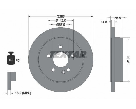 Brake Disc PRO 92090003 Textar
