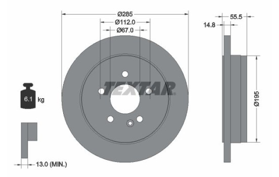 Brake Disc PRO 92090003 Textar