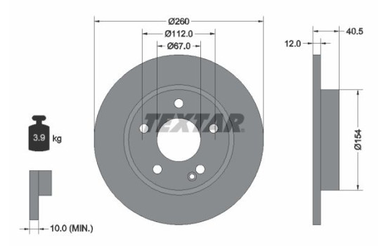 Brake Disc PRO 92091203 Textar