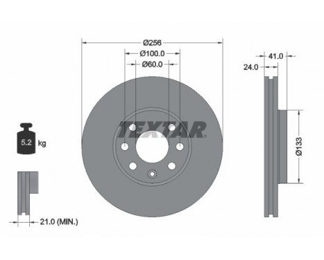 Brake Disc PRO 92091803 Textar