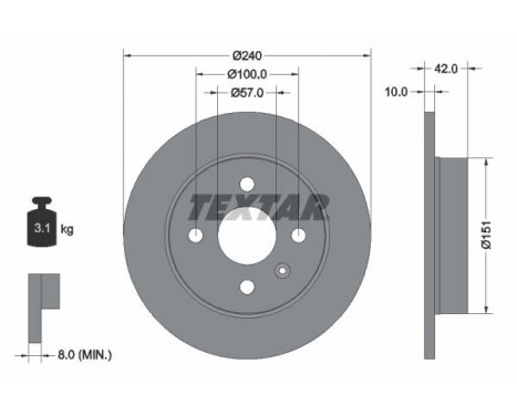 Brake Disc PRO 92092003 Textar